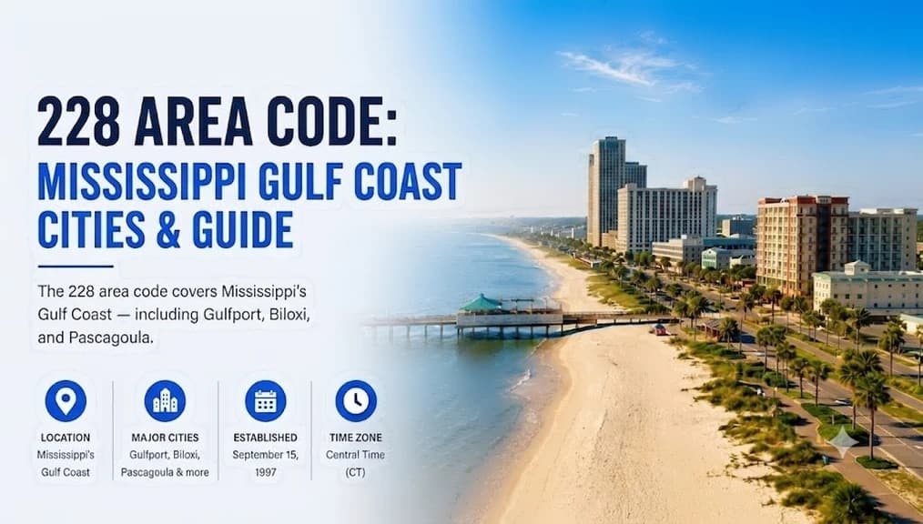 228 area code — incoming call from Gulfport, MS, marked LOCAL across the Mississippi Gulf Coast
