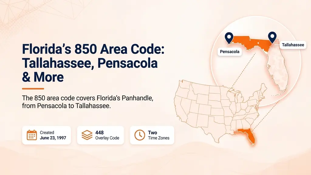 Vector map of Florida's Panhandle highlighted in cyan with a pin on Tallahassee and a navy Gulf Coast lighthouse silhouette