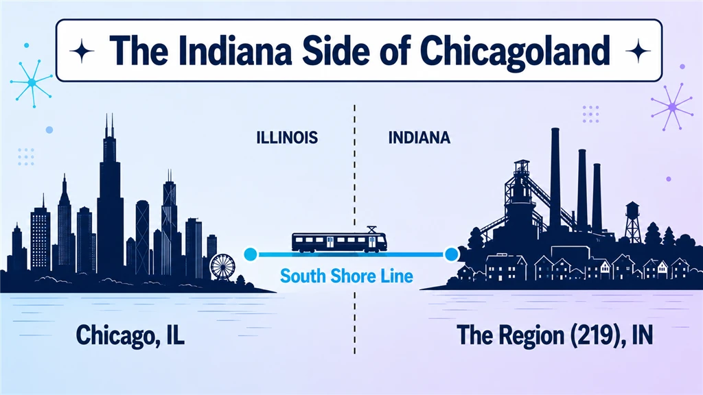 Northwest Indiana as the Indiana side of metropolitan Chicago