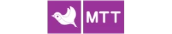 a purple square with white text and a logo