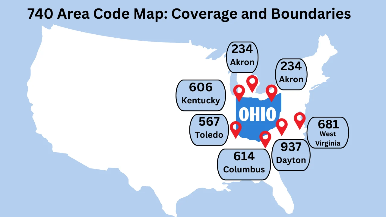 740 Area Code Map: Coverage and Boundaries