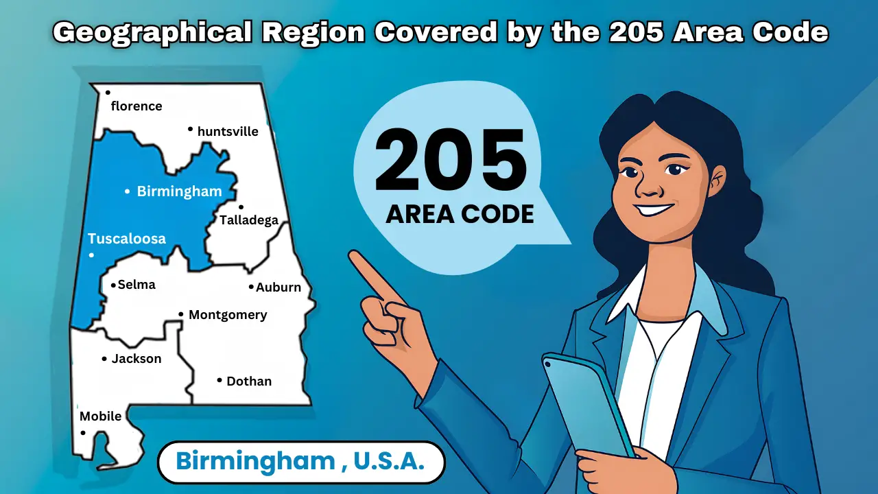 Geographical Region Covered by the 205 Area Code