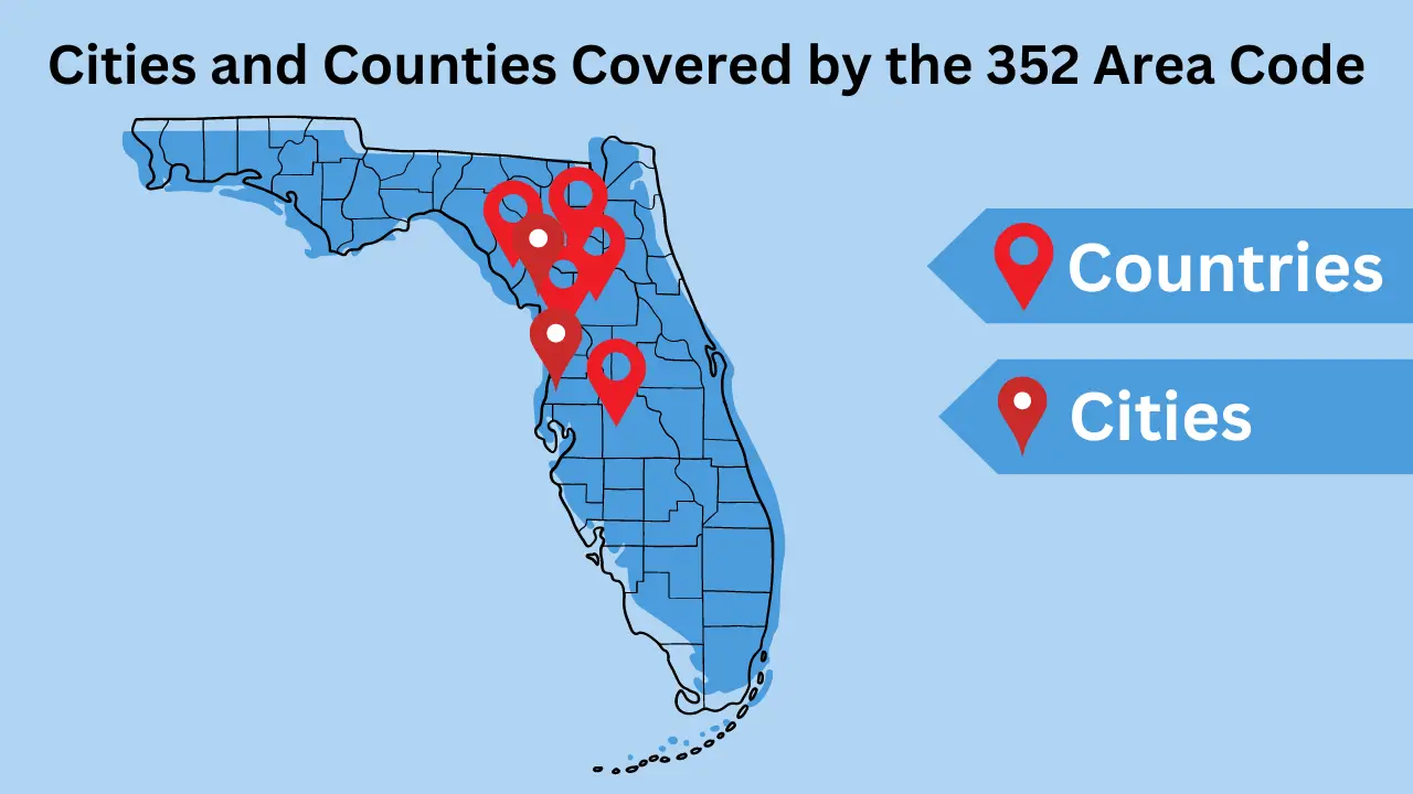 Cities and Counties Covered by the 352 Area Code