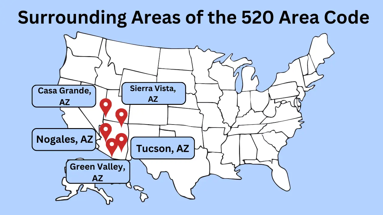 What Are the Surrounding Areas of the 520 Area Code