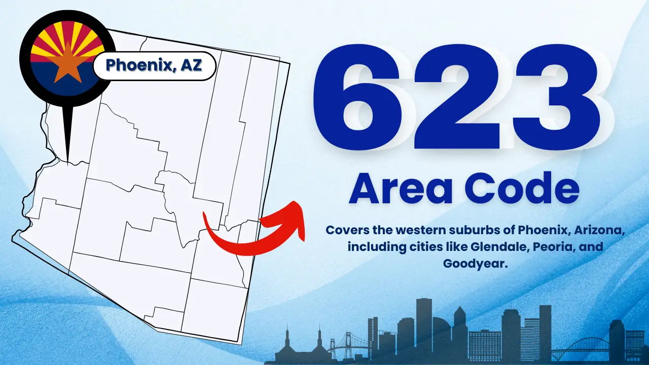 Read more about the article 623 Area Code: Location Map, Phone Lookup & Phoenix Coverage