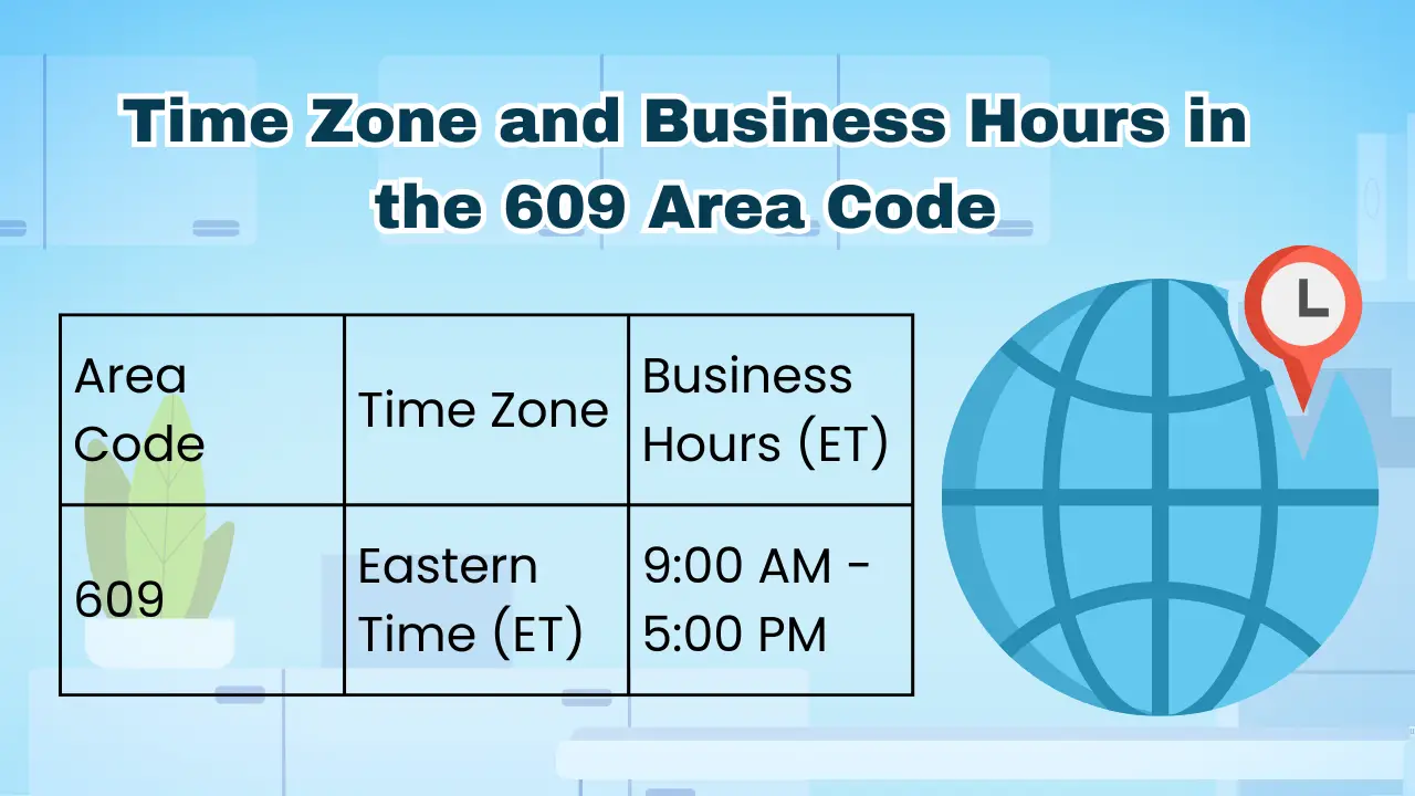 Time Zone and Business Hours in the 609 Area Code